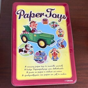Paper Toys by Ullmann Brand NEW Metal Tin With Book & Paper - good condition
